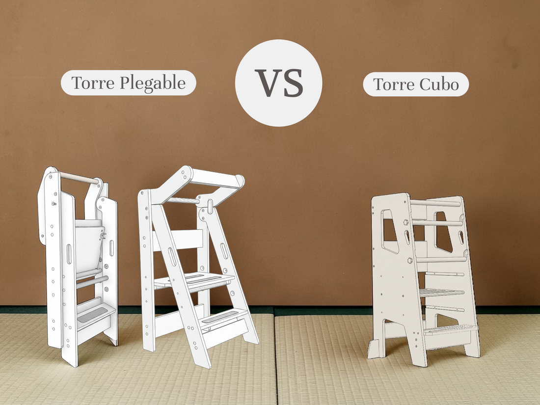 Torre de aprendizaje plegable vs torre fija (semi-cubo): cuál funciona mejor en el uso diario