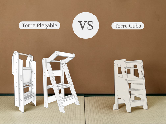 Torre de aprendizaje plegable vs torre fija (semi-cubo): cuál funciona mejor en el uso diario