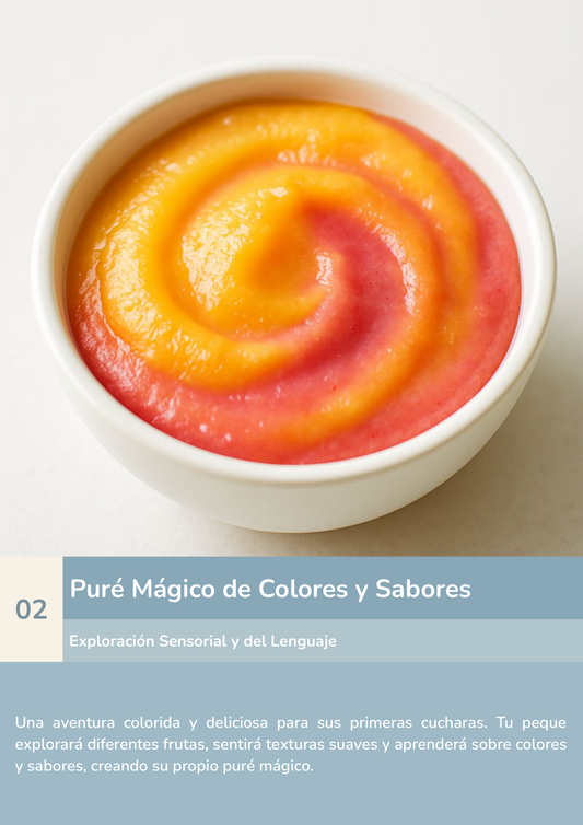 Torre de aprendizaje Montessori, actividad puré mágico de colores y sabores.