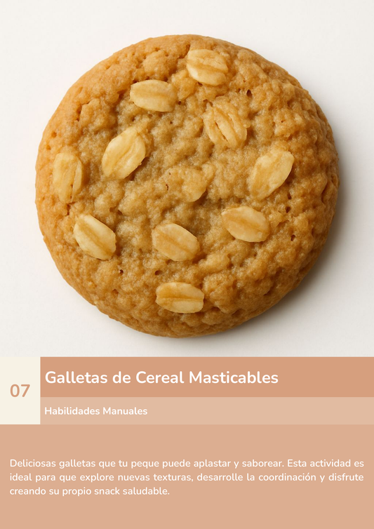 Torre de aprendizaje Montessori, actividad galletas de cereal masticables.