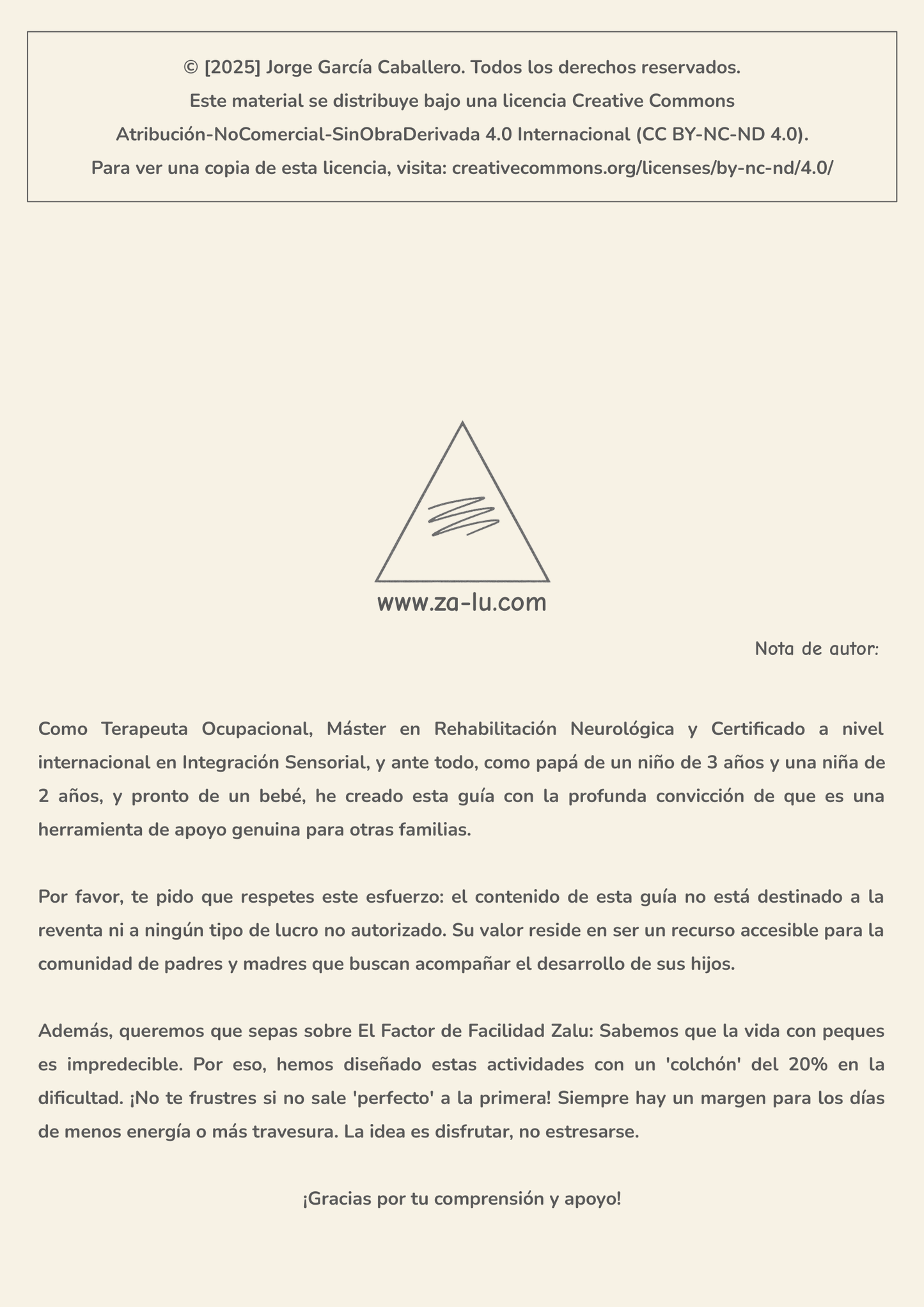 Contraportada ZALU+ con nota de autor y derechos Creative Commons.