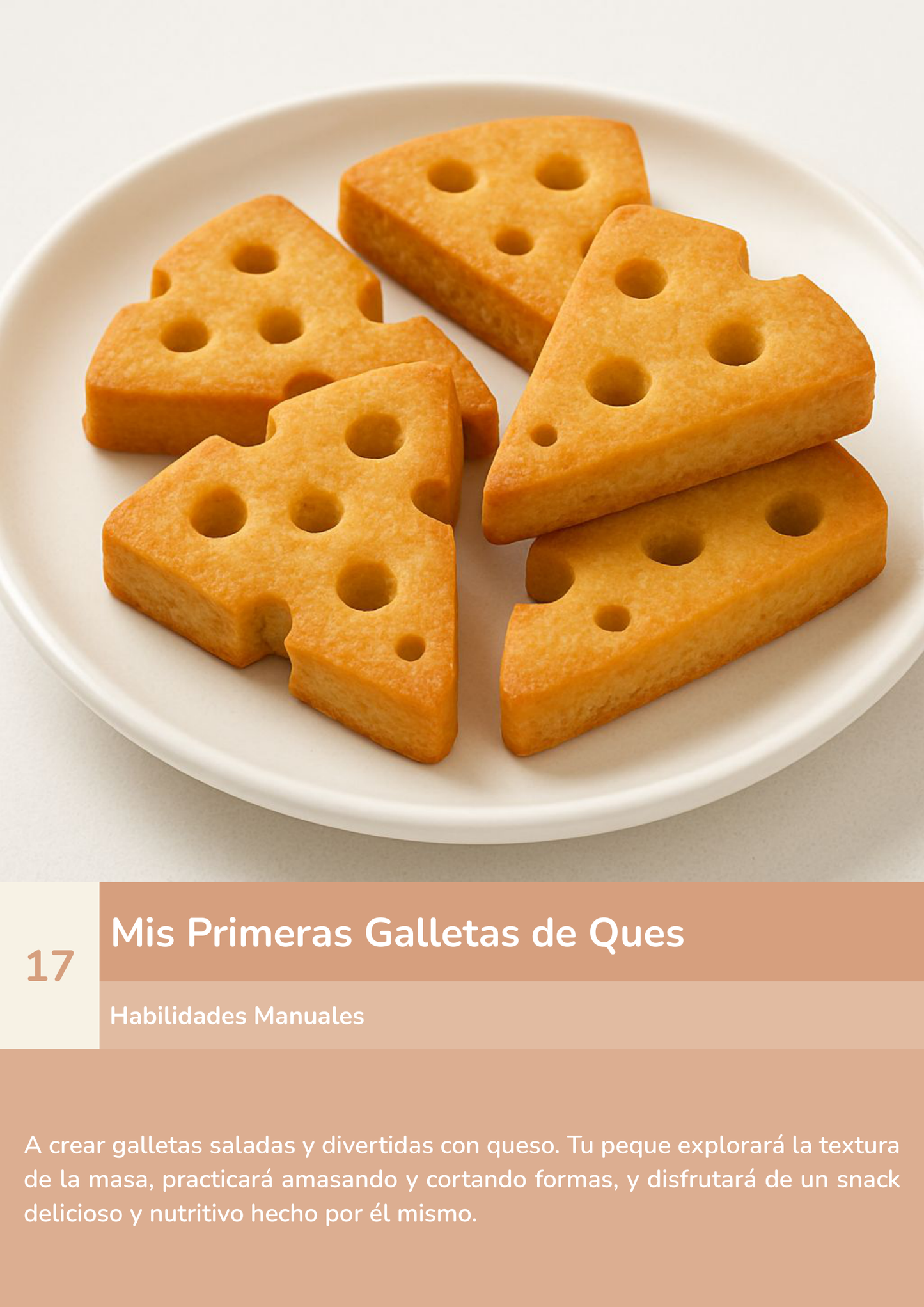 Torre de aprendizaje Montessori, actividad mis primeras galletas de queso.