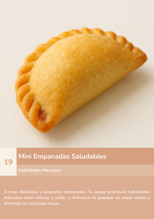 Torre de aprendizaje Montessori, actividad mini empanadas saludables.