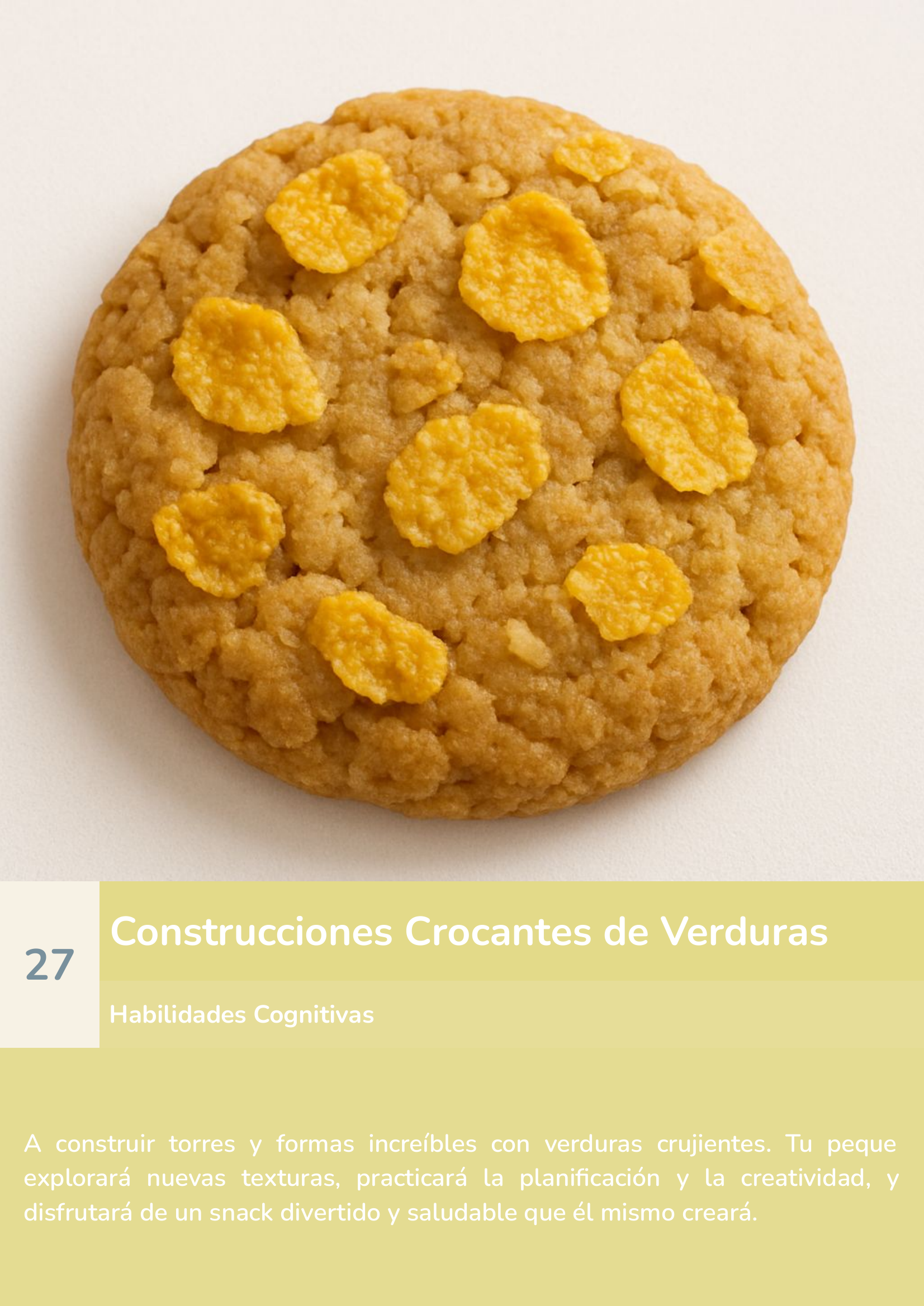 Torre de aprendizaje Montessori, actividad construcciones crocantes de verduras.