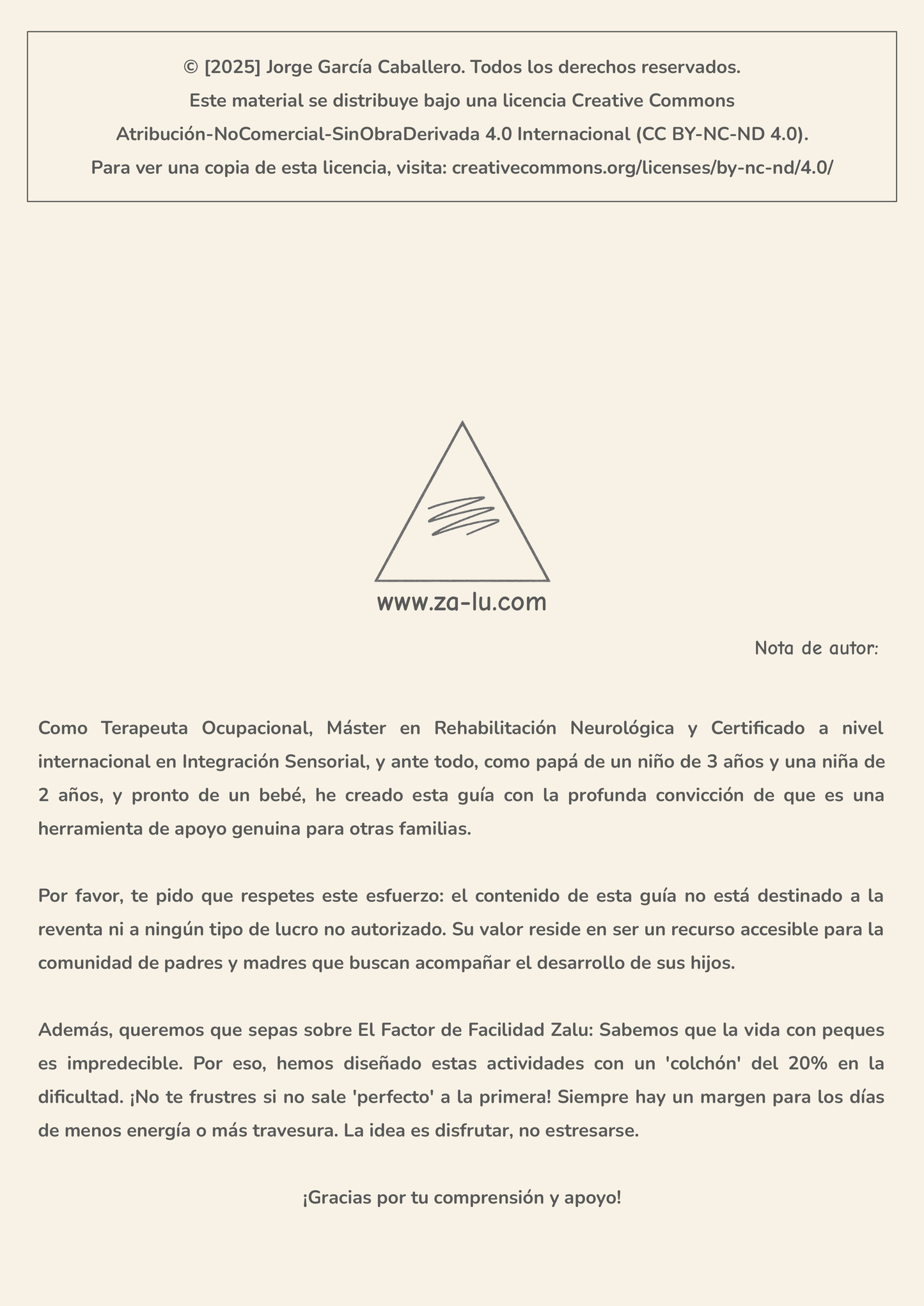 Contraportada ZALU+ con nota de autor y derechos Creative Commons.
