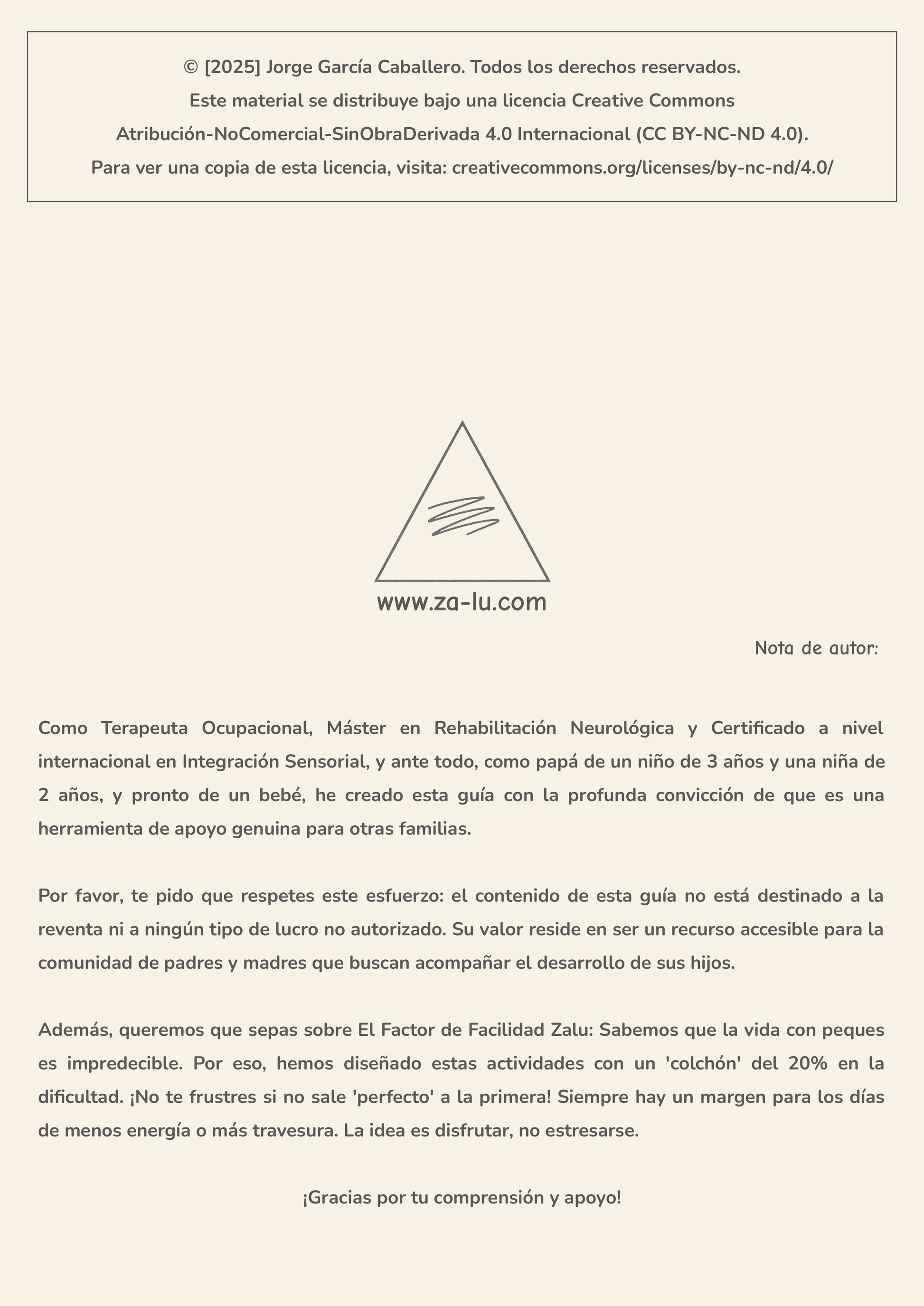 Contraportada ZALU+ con nota de autor y derechos Creative Commons.