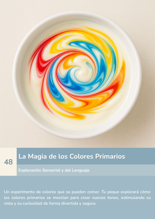 Torre de aprendizaje Montessori, actividad la magia de los colores primarios.