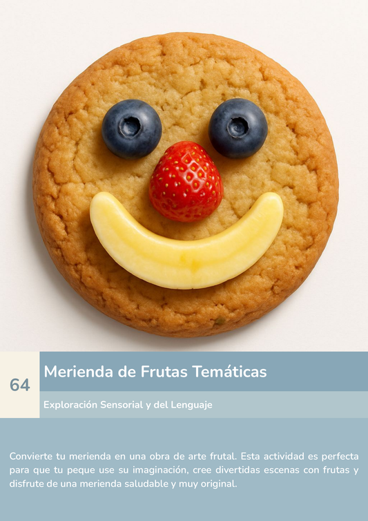 Torre de aprendizaje Montessori, actividad merienda de frutas temáticas.