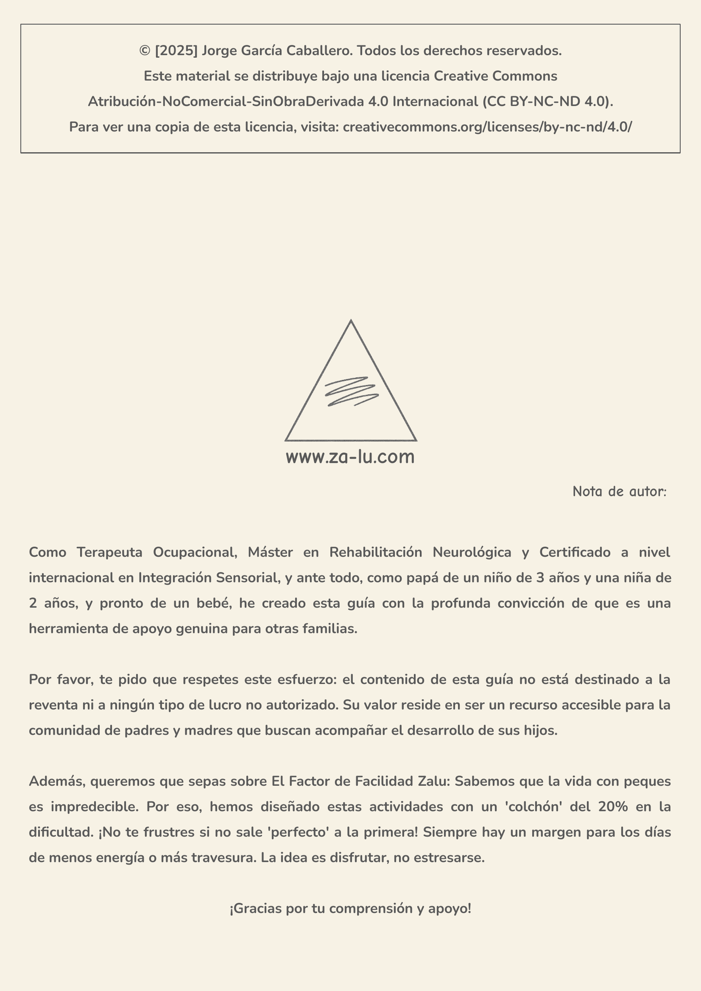 Contraportada ZALU+ con nota de autor y derechos Creative Commons.
