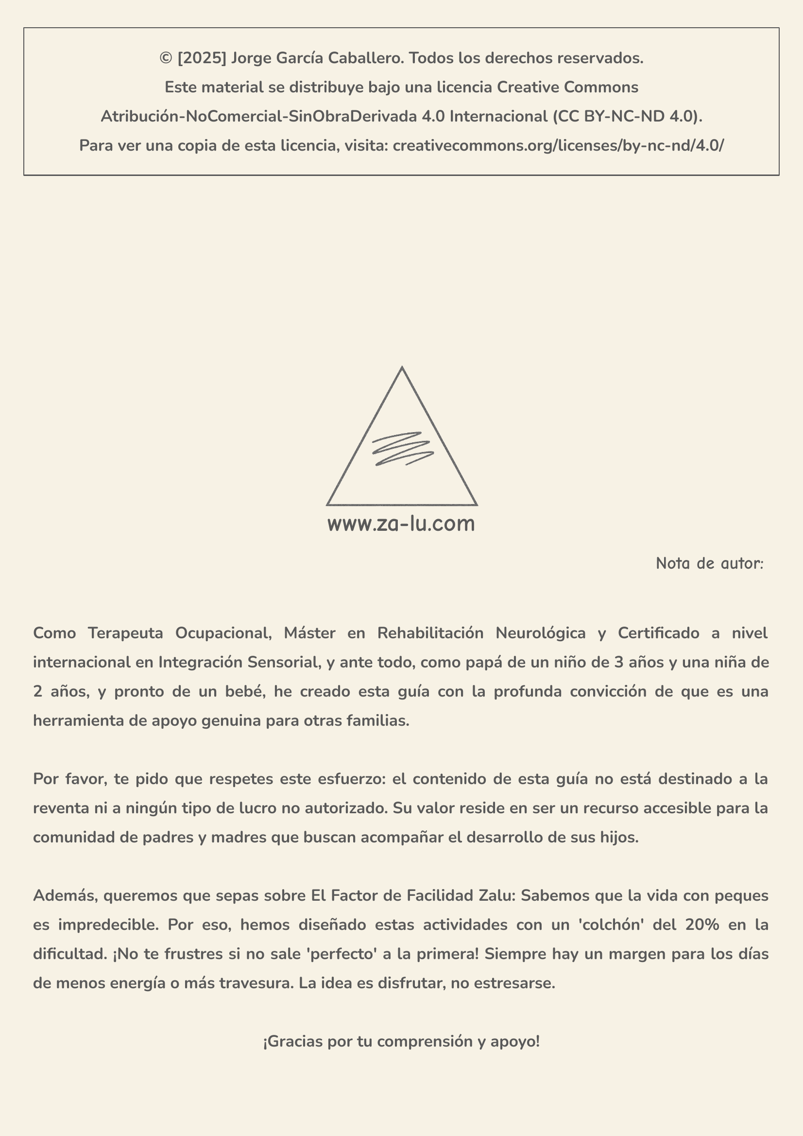 Contraportada ZALU+ con nota de autor y derechos Creative Commons.