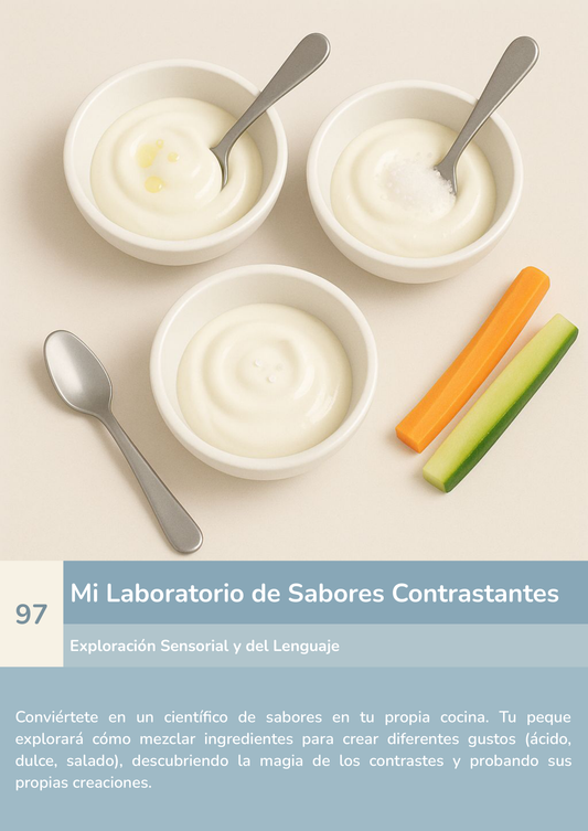 Torre de aprendizaje Montessori, actividad mi laboratorio de sabores contrastantes.