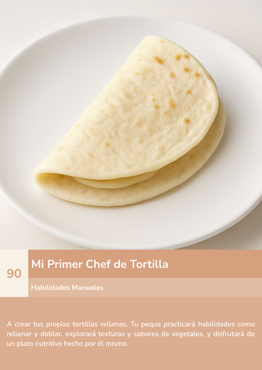 Torre de aprendizaje Montessori, actividad mi primer chef de tortilla.
