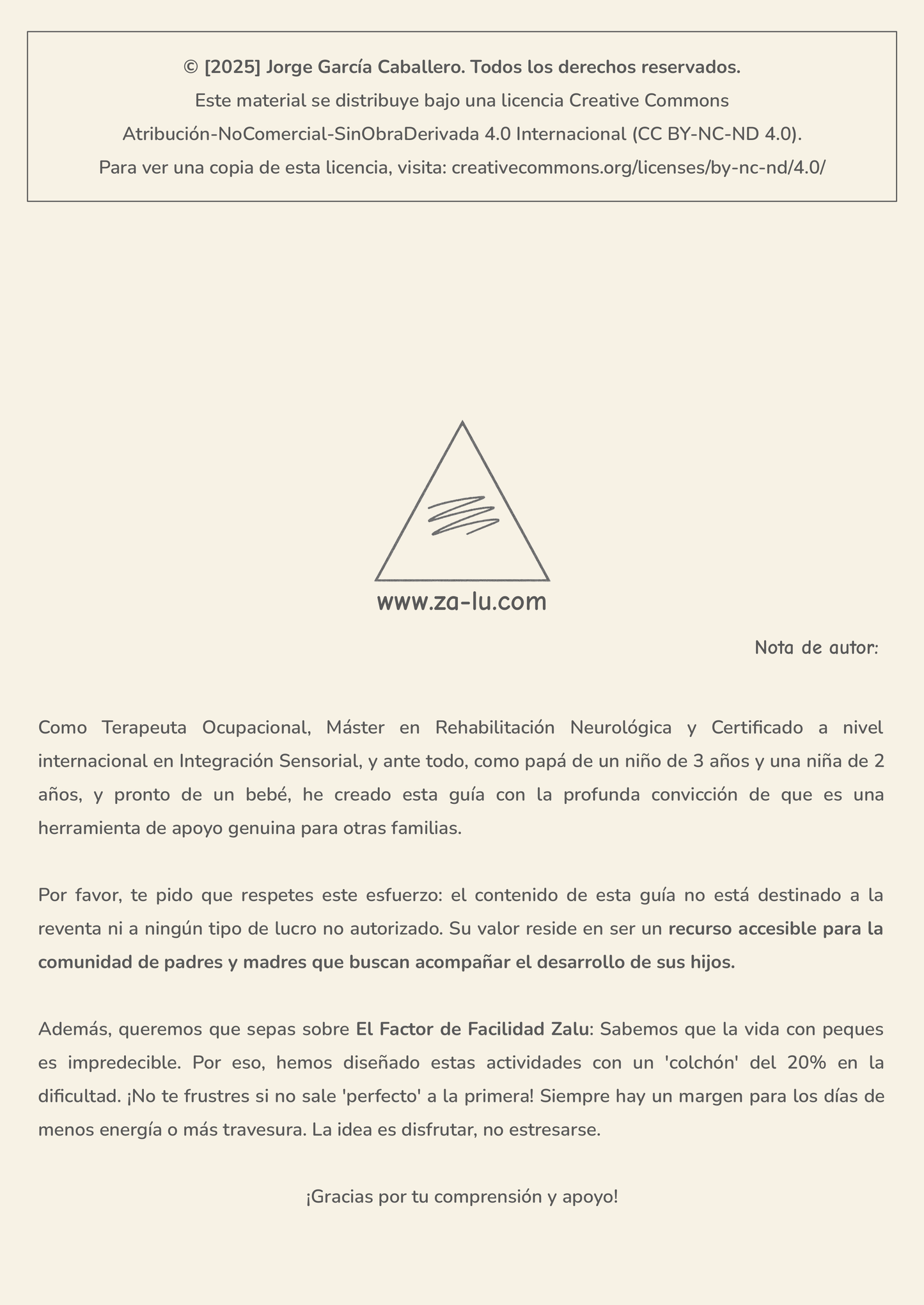 Contraportada ZALU+ con nota de autor y derechos Creative Commons.