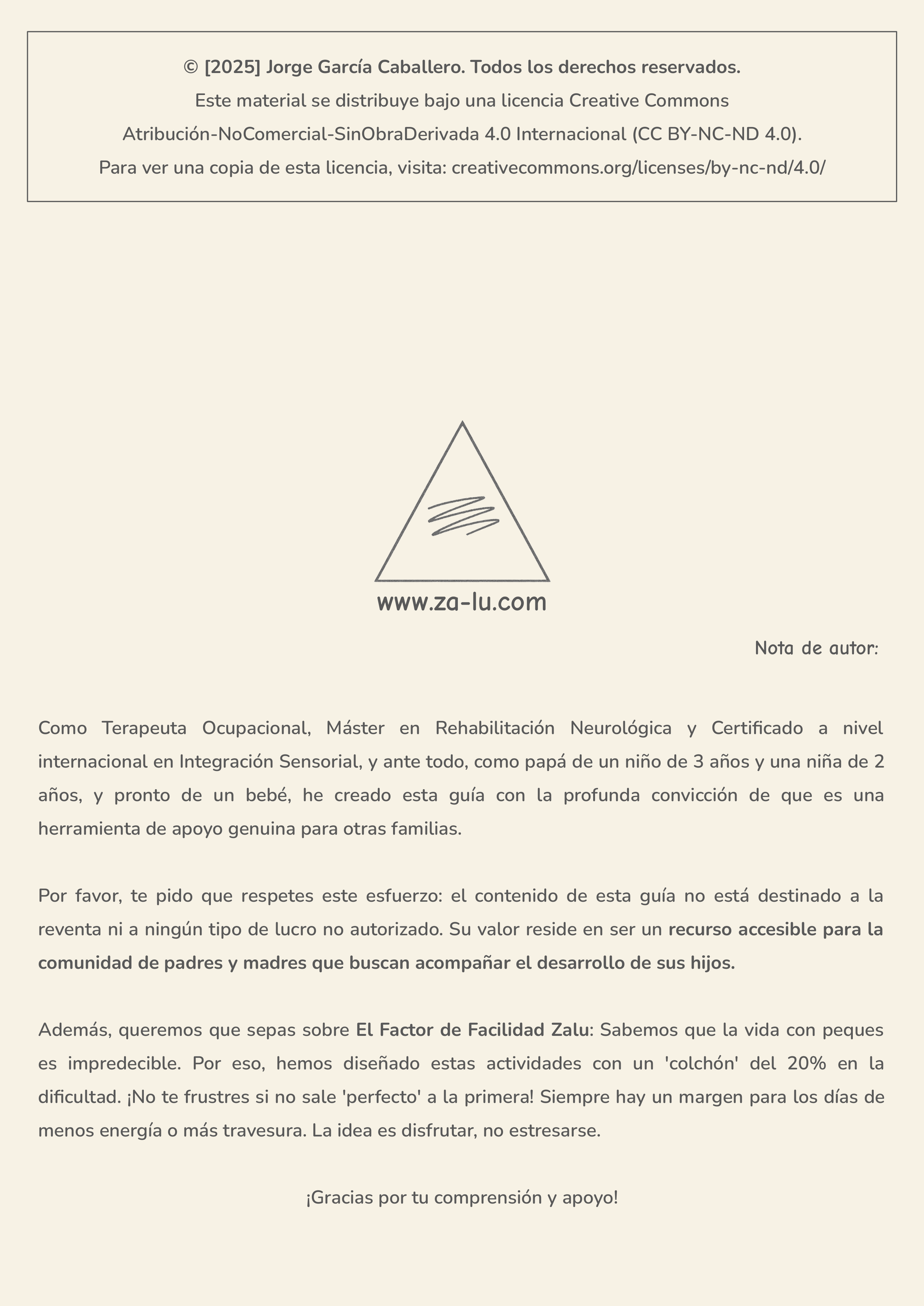 Contraportada ZALU+ con nota de autor y derechos Creative Commons.