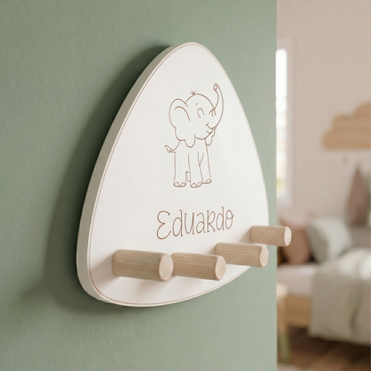 Perchero Infantil Montessori Personalizado - ZALU